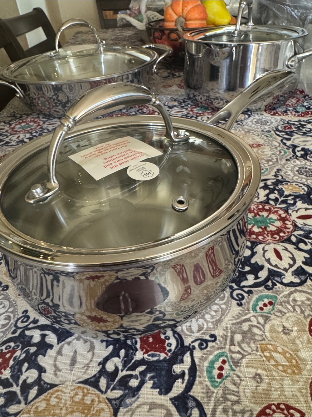 Princess House Polished triply Stainless Steel Saucepan with Glass Lid